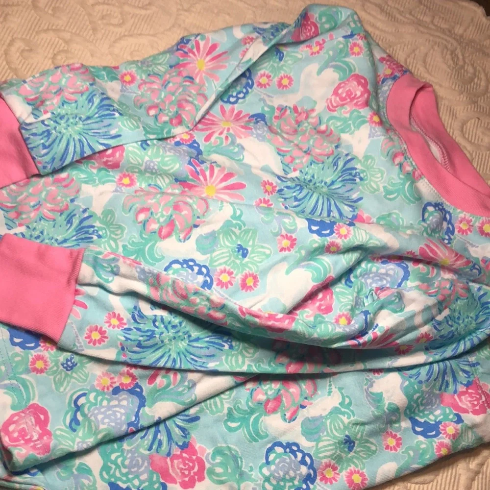 Girls spring Pottery barn Lilly Pulitzer Kids Pajamas - Pink and Blue